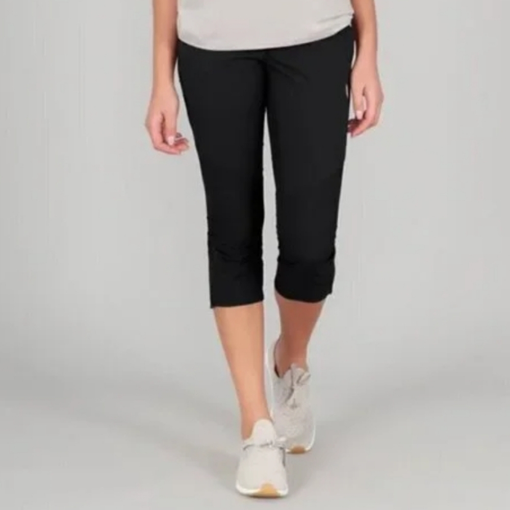 NWT INDYGENA (Now known as INDYEVA) FOS Black Capri Stretch Low Rise Pants Small - Picture 2 of 10
